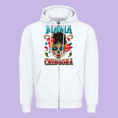 Mama Chingona Zipper Hoodie Designed By Bundleandbundleshop