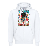 White mama chingona Zipper Hoodie - BundleAndBundleShop