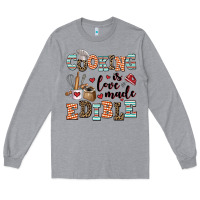 Heather Grey cooking is love made edible Long Sleeve Tee - AdoDesignShop