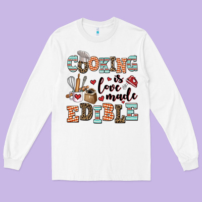 Cooking Is Love Made Edible Long Sleeve Tee Designed By Adodesignshop