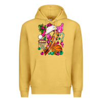 Antique Gold Pink Christmas Breast Cancer Ribbon Basketball Premium Hoodie - BundleAndBundleShop