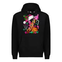 Black Pink Christmas Breast Cancer Ribbon Basketball Premium Hoodie - BundleAndBundleShop