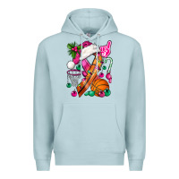 Blue Mist Pink Christmas Breast Cancer Ribbon Basketball Premium Hoodie - BundleAndBundleShop