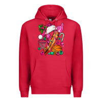 Cardinal Pink Christmas Breast Cancer Ribbon Basketball Premium Hoodie - BundleAndBundleShop