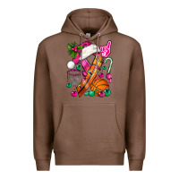 Chestnut Pink Christmas Breast Cancer Ribbon Basketball Premium Hoodie - BundleAndBundleShop