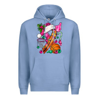 Colony Blue Pink Christmas Breast Cancer Ribbon Basketball Premium Hoodie - BundleAndBundleShop