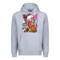 Heather Grey Pink Christmas Breast Cancer Ribbon Basketball Premium Hoodie - BundleAndBundleShop