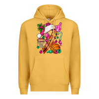 Mustard Pink Christmas Breast Cancer Ribbon Basketball Premium Hoodie - BundleAndBundleShop