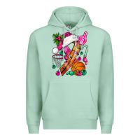 Seafoam Pink Christmas Breast Cancer Ribbon Basketball Premium Hoodie - BundleAndBundleShop