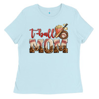 Baby Blue t ball mom Ladies Tee - AdoDesignShop
