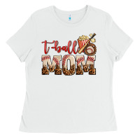 White t ball mom Ladies Tee - AdoDesignShop