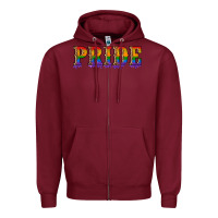 Burgundy pride lgbtq glitter Zipper Hoodie - Artiststas