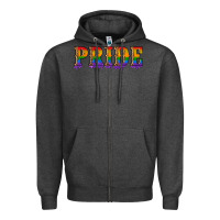 Charcoal Heather pride lgbtq glitter Zipper Hoodie - Artiststas