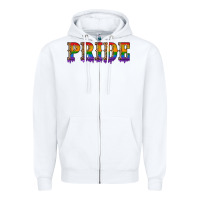 White pride lgbtq glitter Zipper Hoodie - Artiststas