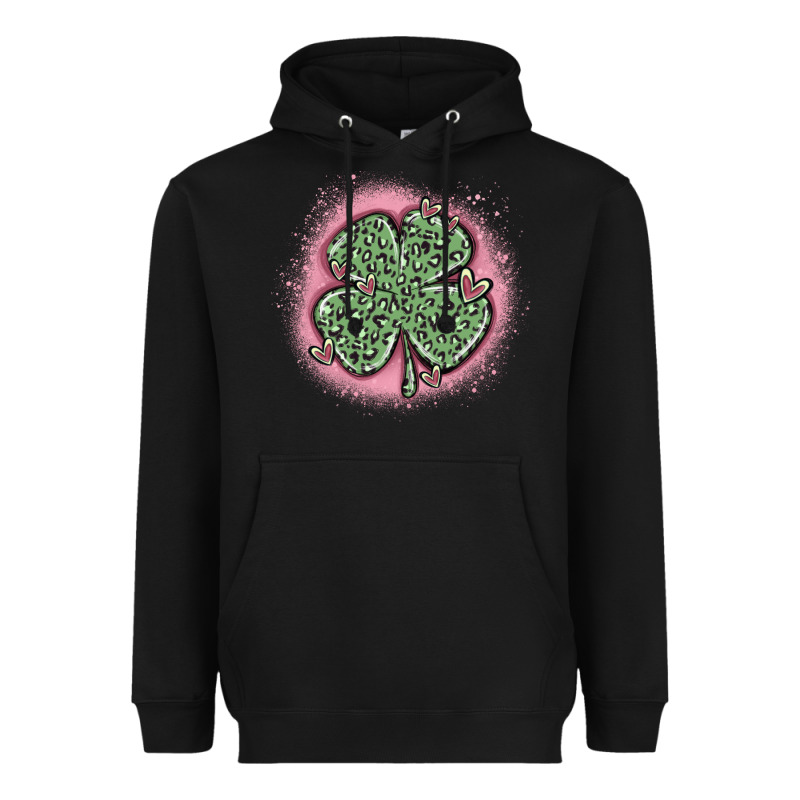 Leopard Shamrocks With Hearts Heavyweight Hoodie by MaliasSmallBusiness | Teevron