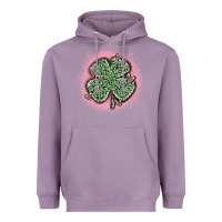 Lavender leopard shamrocks with hearts Heavyweight Hoodie - MaliasSmallBusiness
