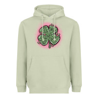 Matcha leopard shamrocks with hearts Heavyweight Hoodie - MaliasSmallBusiness