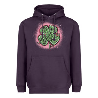 Plum leopard shamrocks with hearts Heavyweight Hoodie - MaliasSmallBusiness