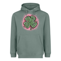 Sage leopard shamrocks with hearts Heavyweight Hoodie - MaliasSmallBusiness
