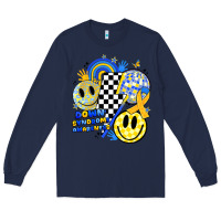 Navy retro down syndrome awareness Long Sleeve Tee - JahusDesignShop