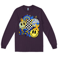 Plum retro down syndrome awareness Long Sleeve Tee - JahusDesignShop