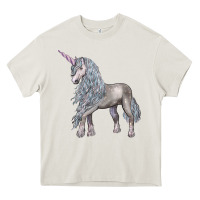 Cream Unicorn Heavy Core Tee - LillyAllenDesigns