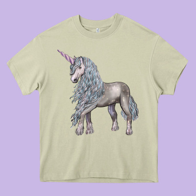 Unicorn Heavy Core Tee Designed By Lillyallendesigns