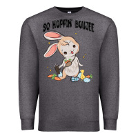 Charcoal Heather so hoppin boujee easter bunny  belt bag ins Premium Sweatshirt - MaliasSmallBusiness