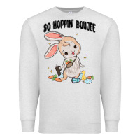 Oatmeal Heather so hoppin boujee easter bunny  belt bag ins Premium Sweatshirt - MaliasSmallBusiness