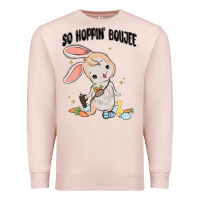 Pale Pink so hoppin boujee easter bunny  belt bag ins Premium Sweatshirt - MaliasSmallBusiness