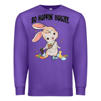 Purple so hoppin boujee easter bunny  belt bag ins Premium Sweatshirt - MaliasSmallBusiness