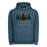 Pigment Midnight Navy Merry Christmas Trees Urban Hoodie - Bettercallsaul