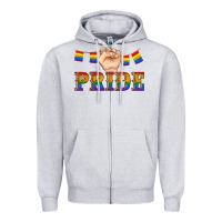Heather Grey pride lgbtq Zipper Hoodie - Artiststas