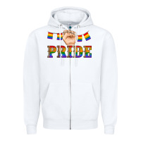 White pride lgbtq Zipper Hoodie - Artiststas