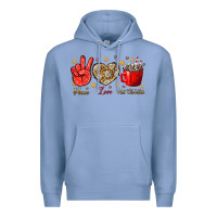 Colony Blue Peace Love Hot Chocolate Premium Hoodie - BundleAndBundleShop