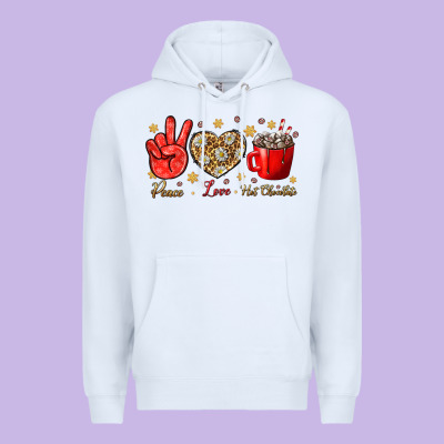 Peace Love Hot Chocolate Premium Hoodie Designed By Bundleandbundleshop