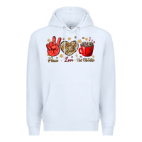 White Peace Love Hot Chocolate Premium Hoodie - BundleAndBundleShop