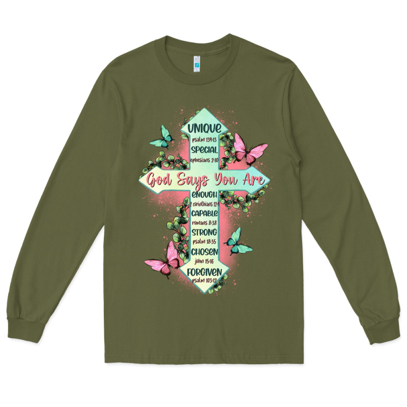 God Says You Are Cross Long Sleeve Tee by JahusDesignShop | Teevron