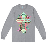 Heather Grey god says you are cross Long Sleeve Tee - JahusDesignShop
