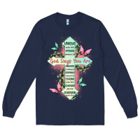 Navy god says you are cross Long Sleeve Tee - JahusDesignShop