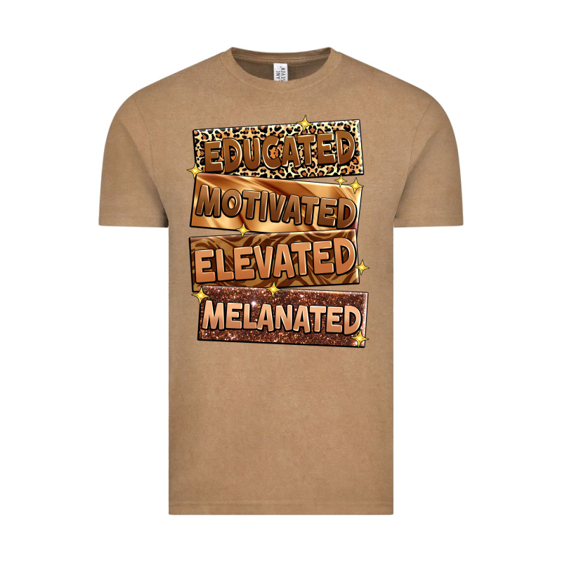 Educated Motivated Elevated Melanated Vintage Tee by Zillion Design Studio | Teevron