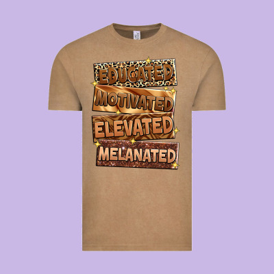 Educated Motivated Elevated Melanated Vintage Tee Designed By Zillion Design Studio