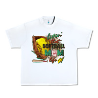 White livin' that softball mom life Urban Heavy Tee - Zillion Design Studio