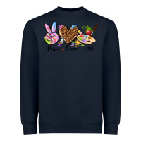 Navy peace love art Heavyweight Sweatshirt - texasbilliewilder