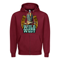 Burgundy wild west Zipper Hoodie - JahusDesignShop