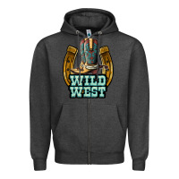 Charcoal Heather wild west Zipper Hoodie - JahusDesignShop