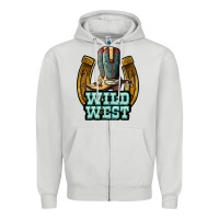 Dove Grey wild west Zipper Hoodie - JahusDesignShop