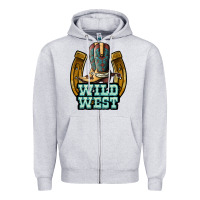 Heather Grey wild west Zipper Hoodie - JahusDesignShop