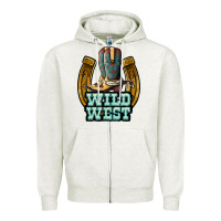 Oatmeal Heather wild west Zipper Hoodie - JahusDesignShop