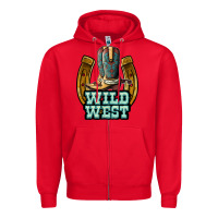 Red wild west Zipper Hoodie - JahusDesignShop